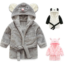 Load image into Gallery viewer, Cartoon Kids Coat Robes Flannel Child Boys Girls Robes Lovely Animals Hooded Bath Robes Towel Pajamas baby Bathrobe Coats