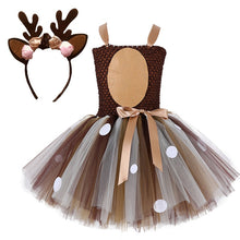 Load image into Gallery viewer, Deer Tutu Dress Baby Girls Dresses for Girls Halloween Costume For Kids Elk Cosplay Christmas Birthday Party Dress With Headband