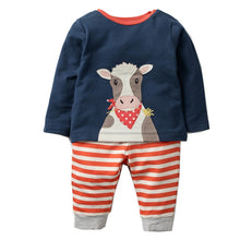 Load image into Gallery viewer, Boys Set with Animal Applique Sweatshirt+Pants Autumn Winter Children Clothing Sets Kids Back to School Outfit Baby Boys Clothes