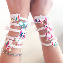 Load image into Gallery viewer, 10pcs Unicorn Party Decoration Rubber Bangle Bracelet Unicorn Birthday Party Decorations Kids Gifts Baby Shower Unicornio Party