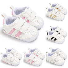 Load image into Gallery viewer, Fashion Toddler Baby 0-18M Soft Sole Hook Loop Prewalker Sneakers Baby Boy Girl Crib Shoes  Leather Sports Non-slip Walker Shoes
