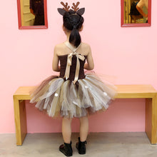 Load image into Gallery viewer, Deer Tutu Dress Baby Girls Dresses for Girls Halloween Costume For Kids Elk Cosplay Christmas Birthday Party Dress With Headband