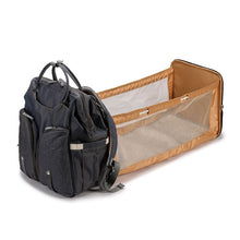 Load image into Gallery viewer, Baby Infant Nappy Changing Bag Portable Large Capacity Folding Crib Diaper Backpack Stroller Straps Pad for Travel Outdoor 28GD