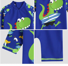 Load image into Gallery viewer, Swimwear Baby Kids Long Sleeve Blue Fish Baby Boy Swimwear Suits One Piece Swimsuit Baby Swimsuit Bathing Suits 80-130cm Baby