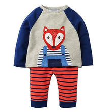 Load image into Gallery viewer, Boys Set with Animal Applique Sweatshirt+Pants Autumn Winter Children Clothing Sets Kids Back to School Outfit Baby Boys Clothes