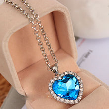 Load image into Gallery viewer, Crystal Pendant Heart Necklace Classic Titanic Ocean Crystal Heart Pendant Necklace Rhinestone Lover Gift