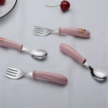 Load image into Gallery viewer, Baby Gadgets Tableware Set Children Utensil Stainless Steel Toddler Dinnerware Cutlery Cartoon Infant Food Feeding Spoon Fork