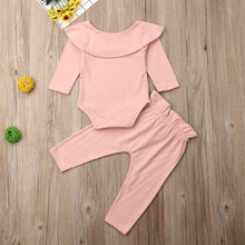 Load image into Gallery viewer, 2PCS Toddler Kids Baby Girls Ruffle Bodysuit Romper Tops Pants Winter Outfits Clothes
