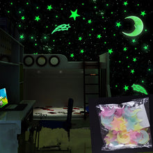 Load image into Gallery viewer, 100Pcs/set Night luminous Moon Star Stickers Light Up Glow In The Dark for Baby Kids Bedroom Decor Xmas Halloween Birthday Gift