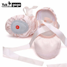 Load image into Gallery viewer, Ballet Dance Silk Dancing Shoes Pointe With Ribbon For Children Kids Girls Women Soft Flats Shoes Comfortable Fitness Slippers