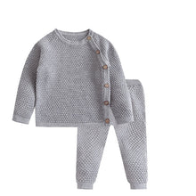 Load image into Gallery viewer, Baby Boy Girl Clothes Sets Spring Autumn Solid Newborn Baby Girl Clothing Long Sleeve Tops + Pants Outfits Casual Baby Pajamas