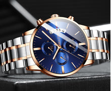 Load image into Gallery viewer, BELUSHI Fashion Men's Quartz Watch Chronograph Sport Men Watches Top Brand Luxury Full Steel Waterproof Clock Male Wristwatch