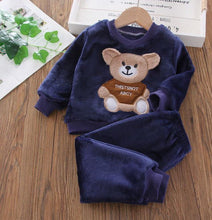 Load image into Gallery viewer, New Autumn Winter Baby Clothes Pajamas Sets Girls Pajamas Children Warm Flannel Fleece Catoon Bear Kids Sleepwear Home Suit 1-6Y