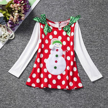 Load image into Gallery viewer, New Year Baby Girl Christmas Dress Girl's Merry Christmas Dress Children Kids Cotton Dot Dress Girls Tutu Santa Clus Costume