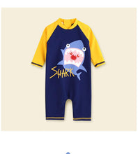Load image into Gallery viewer, Swimwear Baby Kids Long Sleeve Blue Fish Baby Boy Swimwear Suits One Piece Swimsuit Baby Swimsuit Bathing Suits 80-130cm Baby