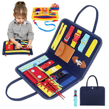 Load image into Gallery viewer, Montessori Busy Board Early Educational Toys Fine Motor Training Self-Care Ability Preschool Children Kids Sensory Education