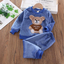 Load image into Gallery viewer, New Autumn Winter Baby Clothes Pajamas Sets Girls Pajamas Children Warm Flannel Fleece Catoon Bear Kids Sleepwear Home Suit 1-6Y