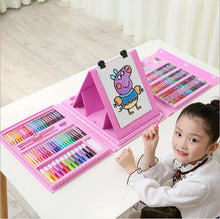 Load image into Gallery viewer, 208-Piece with Easel Children's Painting Set. Watercolor Pen Brush. Art Learning Supplies Stationery Set