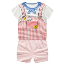 Load image into Gallery viewer, Baby Boys Clothing Sets Baseball Uniform 2pcs/Set  Baby Girls Clothes Cartoon Blue Whale Short Sleeve Infant Cotton Underwear