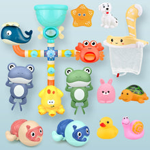 Load image into Gallery viewer, Bath Toys Baby Water Game Faucet Shower Rubber Duck Waterwheel Dabbling Water Spray Set For Kids Animals Bathroom Summer Toys