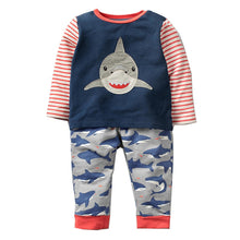 Load image into Gallery viewer, Boys Set with Animal Applique Sweatshirt+Pants Autumn Winter Children Clothing Sets Kids Back to School Outfit Baby Boys Clothes