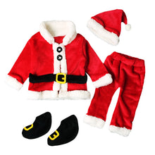 Load image into Gallery viewer, Baby Christmas Clothes 4PCS Newborn Infant Baby Santa Christmas Tops+Pants+Hat+Socks Outfit Set Costume Xmas Winter Clothing