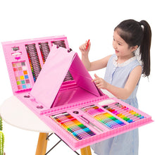 Load image into Gallery viewer, 208-Piece with Easel Children's Painting Set. Watercolor Pen Brush. Art Learning Supplies Stationery Set