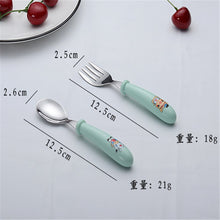 Load image into Gallery viewer, Baby Gadgets Tableware Set Children Utensil Stainless Steel Toddler Dinnerware Cutlery Cartoon Infant Food Feeding Spoon Fork