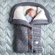 Load image into Gallery viewer, Baby Sleeping Bag Envelope Winter Kids Sleepsack Footmuff For Stroller Knitted Sleep Sack Newborn Swaddle Knit Wool Slaapzak