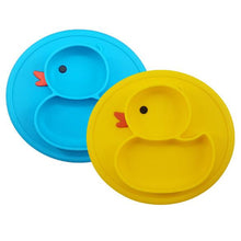 Load image into Gallery viewer, Cute Small Yellow Duck Silicone Happy Baby Kids Anti-drop Suction Table Food Tray Place mat Plate Bowl Mat