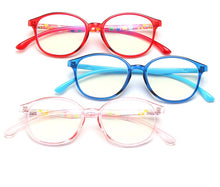 Load image into Gallery viewer, new children anti-blue light flat mirror baby retro frame baby round frame TR90 jelly colored glasses