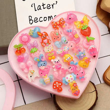 Load image into Gallery viewer, Children's Ring Female Cartoon Jewelry Princess Ring Resin Toy Set Kindergarten Little Gift Girl Handwear