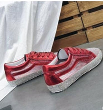 Load image into Gallery viewer, Sneakers Women Flats Golden Silver Shoes Rhinestone Bling Casual Shoes Korean Luxury Creepers Superstar Shoes Streetwear