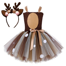 Load image into Gallery viewer, Deer Tutu Dress Baby Girls Dresses for Girls Halloween Costume For Kids Elk Cosplay Christmas Birthday Party Dress With Headband