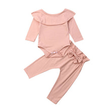 Load image into Gallery viewer, 2PCS Toddler Kids Baby Girls Ruffle Bodysuit Romper Tops Pants Winter Outfits Clothes