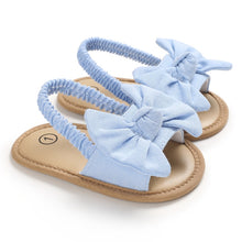 Load image into Gallery viewer, Baby Girls Bow Knot Sandals Cute Summer Soft Sole Flat Princess Shoes Infant Non-Slip First Walkers