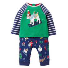 Load image into Gallery viewer, Boys Set with Animal Applique Sweatshirt+Pants Autumn Winter Children Clothing Sets Kids Back to School Outfit Baby Boys Clothes