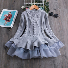 Load image into Gallery viewer, Winter Knitted Chiffon Girl Dress Christmas Party Long Sleeve Children Clothes Kids Dresses For Girls New Year Clothing
