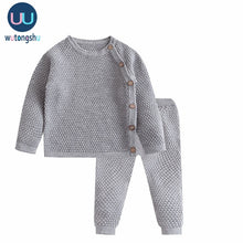 Load image into Gallery viewer, Baby Boy Girl Clothes Sets Spring Autumn Solid Newborn Baby Girl Clothing Long Sleeve Tops + Pants Outfits Casual Baby Pajamas