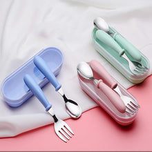 Load image into Gallery viewer, Baby Gadgets Tableware Set Children Utensil Stainless Steel Toddler Dinnerware Cutlery Cartoon Infant Food Feeding Spoon Fork