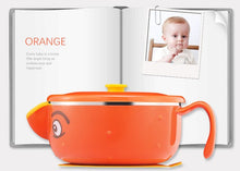 Load image into Gallery viewer, VALUEDER Best Feeding Bowl with Suction Base Stianless Steel 300ml Non-spill Insulated and Sealed Baby Bowl for Kids