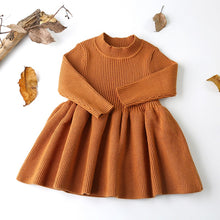 Load image into Gallery viewer, Baby Dresses For Girls Autumn Winter Long Sleeved Knit princess dress Lotus Leaf Collar Pocket Doll Dress Girls Baby Clothing