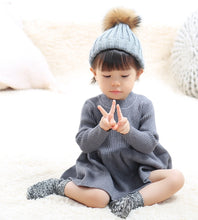 Load image into Gallery viewer, Baby Dresses For Girls Autumn Winter Long Sleeved Knit princess dress Lotus Leaf Collar Pocket Doll Dress Girls Baby Clothing