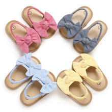 Load image into Gallery viewer, Baby Girls Bow Knot Sandals Cute Summer Soft Sole Flat Princess Shoes Infant Non-Slip First Walkers