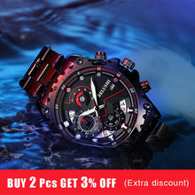Load image into Gallery viewer, Fashion New 2021 Mens Watches BELUSHI Top Brand Luxury Chronograph Full Steel Waterproof Quartz Watch Men Date Sports Clock