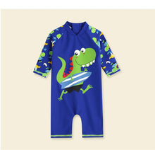 Load image into Gallery viewer, Swimwear Baby Kids Long Sleeve Blue Fish Baby Boy Swimwear Suits One Piece Swimsuit Baby Swimsuit Bathing Suits 80-130cm Baby