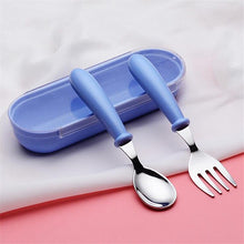 Load image into Gallery viewer, Baby Gadgets Tableware Set Children Utensil Stainless Steel Toddler Dinnerware Cutlery Cartoon Infant Food Feeding Spoon Fork