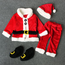 Load image into Gallery viewer, Baby Christmas Clothes 4PCS Newborn Infant Baby Santa Christmas Tops+Pants+Hat+Socks Outfit Set Costume Xmas Winter Clothing