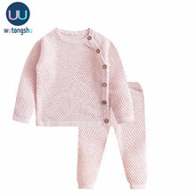 Load image into Gallery viewer, Baby Boy Girl Clothes Sets Spring Autumn Solid Newborn Baby Girl Clothing Long Sleeve Tops + Pants Outfits Casual Baby Pajamas