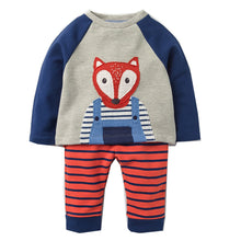 Load image into Gallery viewer, Boys Set with Animal Applique Sweatshirt+Pants Autumn Winter Children Clothing Sets Kids Back to School Outfit Baby Boys Clothes